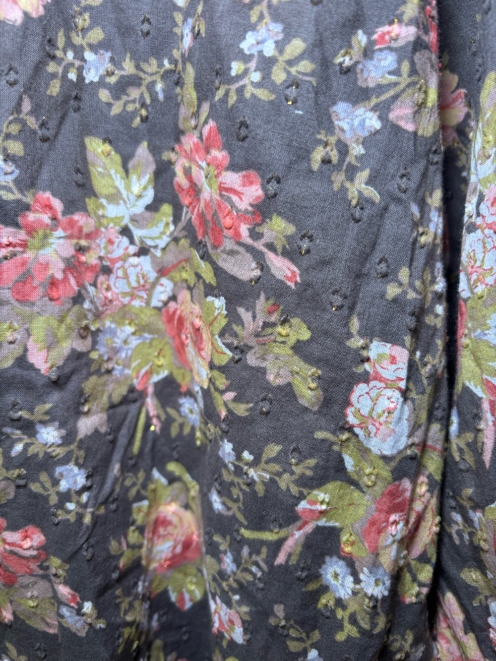 Anthropologie Michaela Floral Swiss Dot Long Sleeve Peasant Top Womens Small - Picture 9 of 15